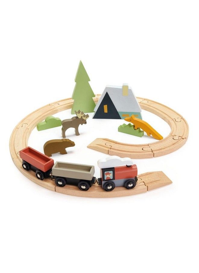 Tender Leaf Toys Treetops Train Set Beautiful Wooden Toy Train Set Kids Intelligent And Imaginative Play Skills For Age 3+  - Image 1