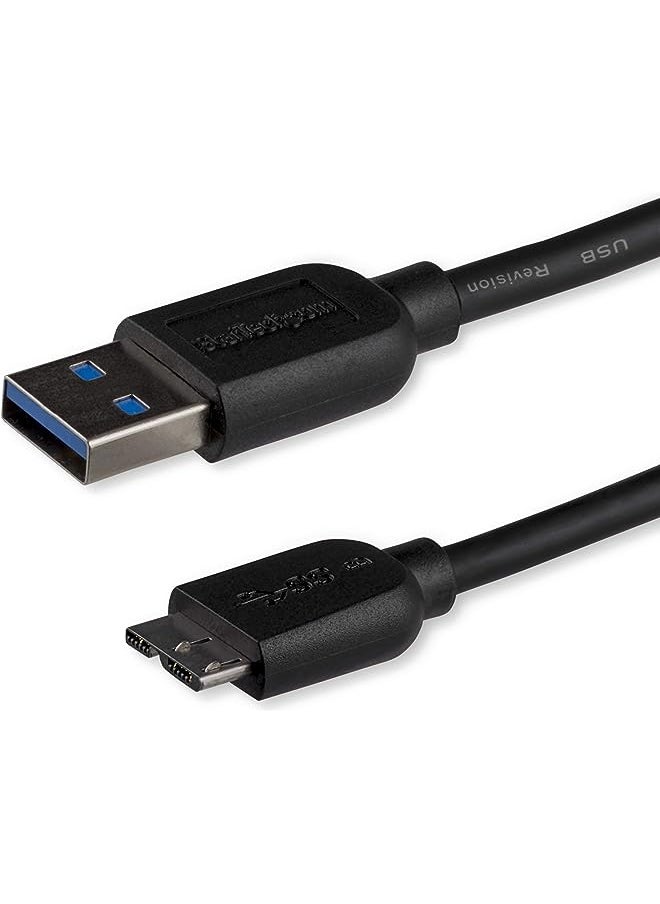StarTech 3M 10Ft Slim Usb 3.0 A To Micro B Cable M/M - Mobile Charge Sync For Smartphones And Tablets (Usb3Aub3Ms)  - Image 1