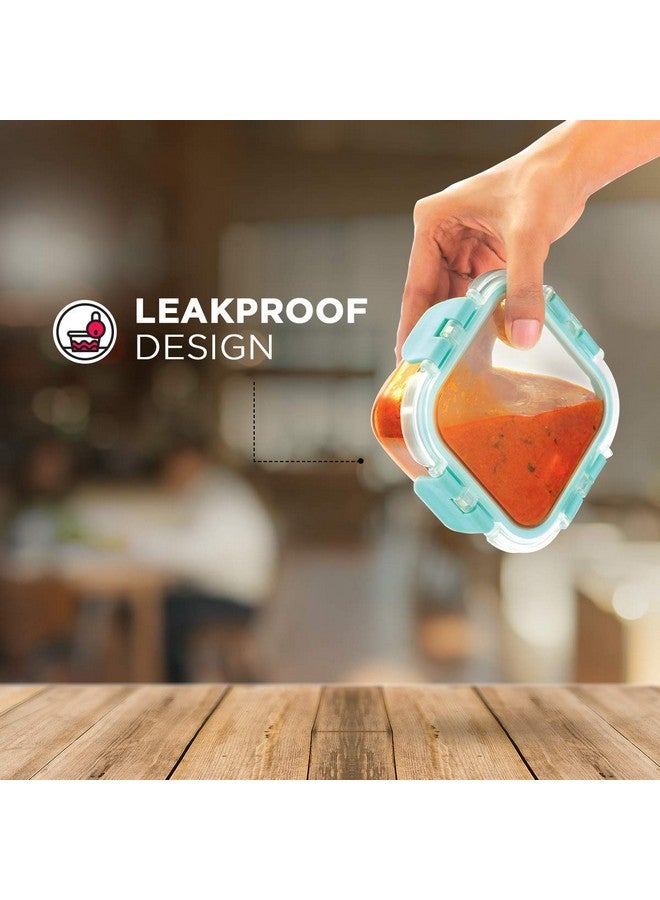 Allo Food Safe Glass Containers with Lids, Microwave Safe Containers, Borosilicate Meal Prep Glass Food Storage Containers for Kitchen, Set of 3 160ml, 310ml, 520ml - Image 3