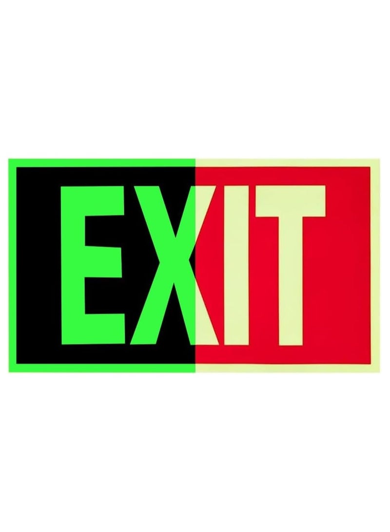 Rubik Exit Signs 3 Pack, Glow-in-the-Dark Self-Adhesive Vinyl Sticker for Offices, Corridors, Stairwells and Emergency Exits, 30 x 18 cm, Yellow/Red - Image 4