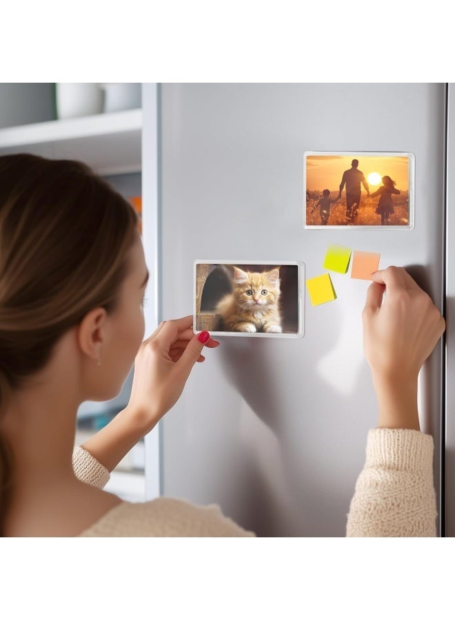 إطارات صور مغناطيسية صغيرة (عبوة من 8 قطع) - إطارات صور صغيرة لمغناطيسات الثلاجة المخصصة - للصور مقاس 77*52 مم - مغناطيسات صور للثلاجة/إطارات مغناطيسية فارغة - Image 5