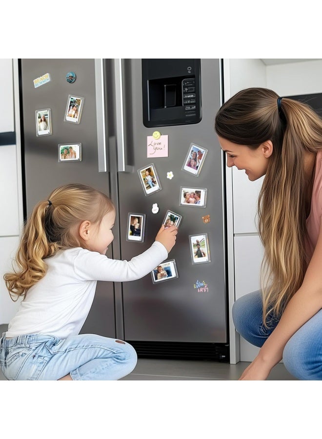 إطارات صور مغناطيسية صغيرة (عبوة من 8 قطع) - إطارات صور صغيرة لمغناطيسات الثلاجة المخصصة - للصور مقاس 77*52 مم - مغناطيسات صور للثلاجة/إطارات مغناطيسية فارغة - Image 4