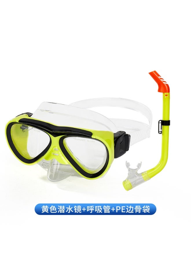KUYING New Children's Diving Goggles Breathing Tube PE Edge Bone Bag Set