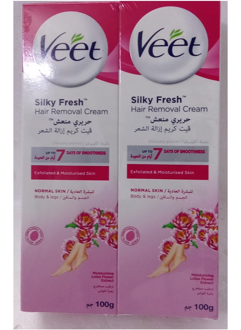 Veet - Two Pieces of Veet Hair Removal Cream for Body and Legs, 2 x 100 ml - Image 1