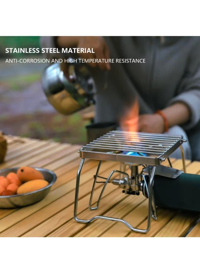 أداة تدريب الشواء للشواء قابلة للطي في الهواء الطلق شواية غاز منزلية محمولة صغيرة للتخييم والنزهات من الفولاذ المقاوم للصدأ - Image 3