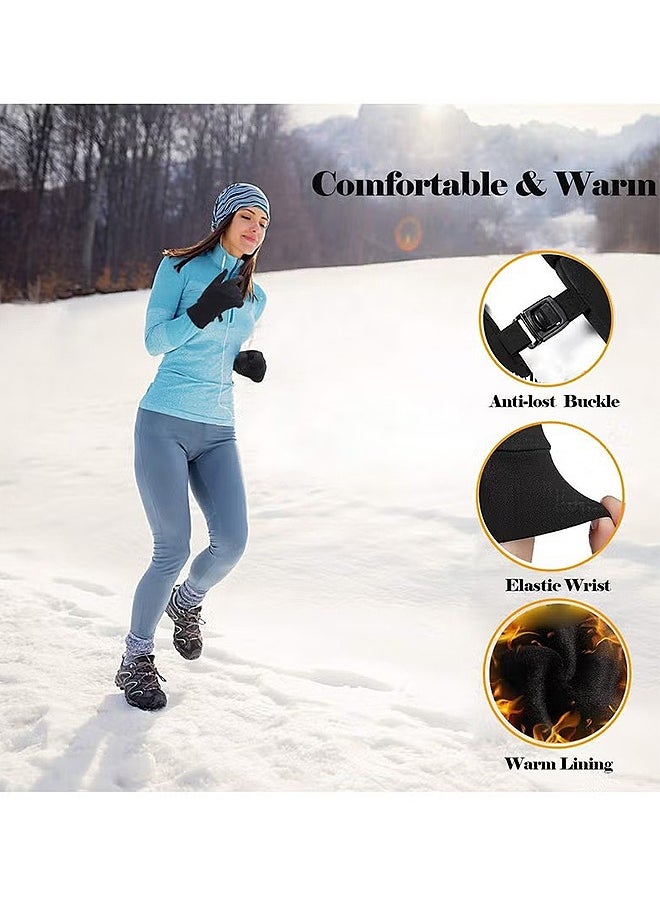 HS - Winter Thermal Gloves, Touchscreen Compatible, Thermal, Windproof And Anti-Slip, Perfect For Cycling, Running And Driving, Men And Women' s Cold Weather Gear (L Size, Black) - Image 1