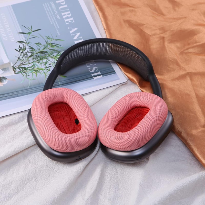 EARROCK Earpads for AirPods Max Headphones Replacement Workout Ear Cushions Ear Cup Covers Earmuffs with Protein Leather, Memory Foam and Magnet Pink Red - Image 4