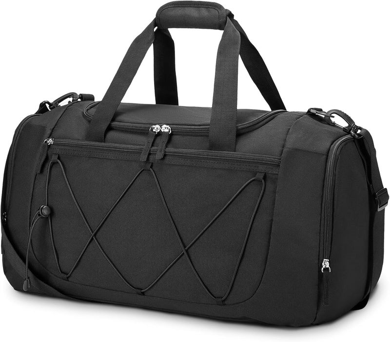 Vorspack Gym Bag for Men - Sports Bags with Shoes Compartment, Club Bag, Duffle Bag for Travel - 21 Inches & Black - Image 1