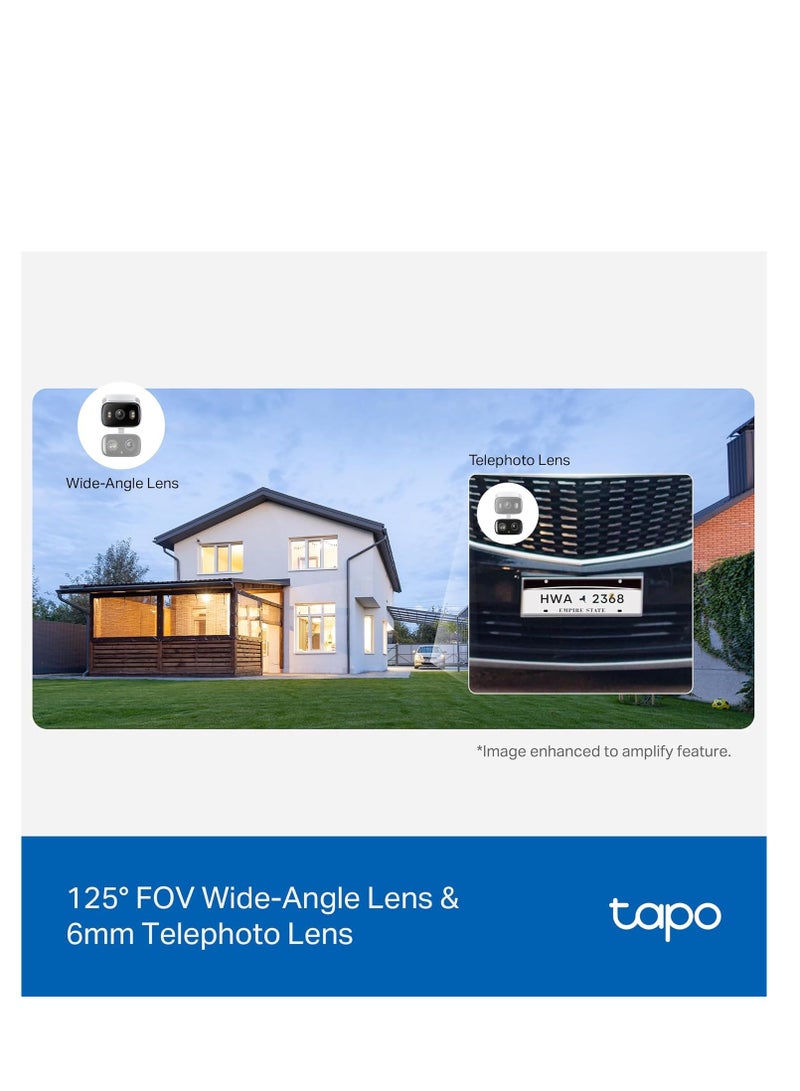 Tapo 2K 3MP Indoor/Outdoor Dual Lens Pan/Tilt Security Camera – 125° Wide-Angle + 6mm Telephoto, 360° Pan, Free Person/Vehicle Detection, SD/Cloud Storage, Works w/Alexa & Google Home – HybridCam Duo - Image 3