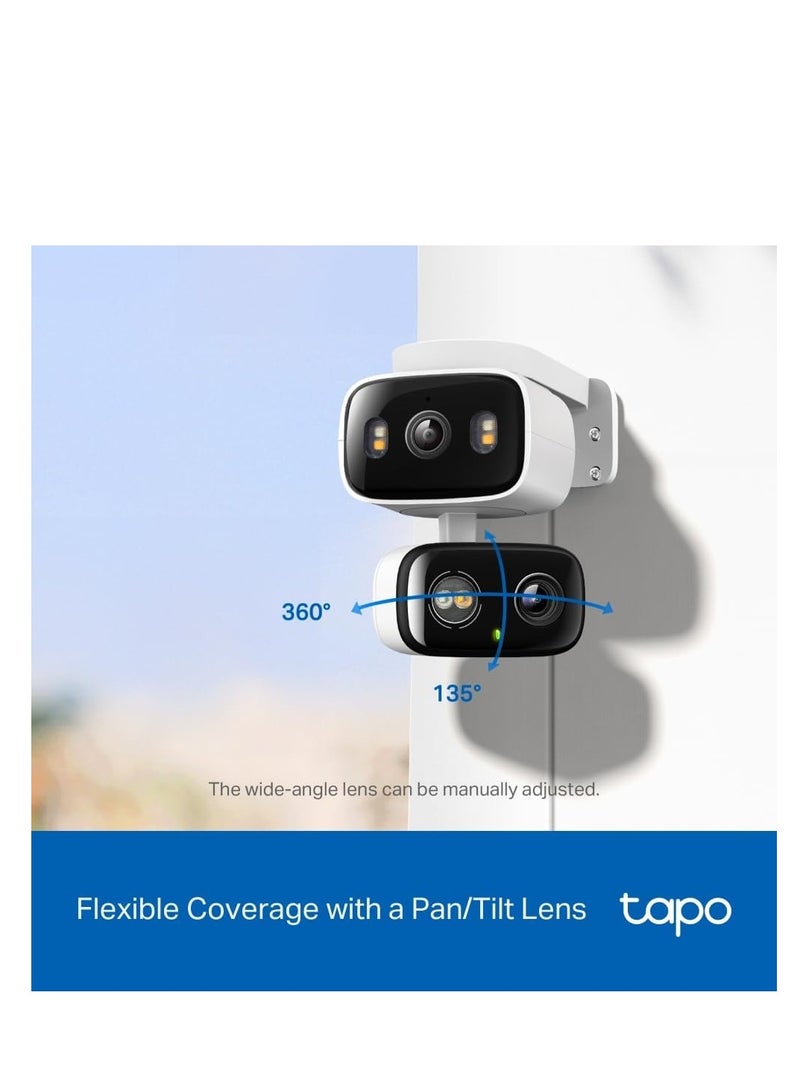 Tapo 2K 3MP Indoor/Outdoor Dual Lens Pan/Tilt Security Camera – 125° Wide-Angle + 6mm Telephoto, 360° Pan, Free Person/Vehicle Detection, SD/Cloud Storage, Works w/Alexa & Google Home – HybridCam Duo - Image 5