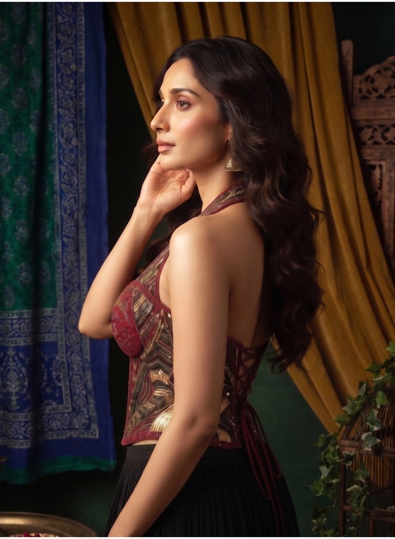 Nool Nora Halter Corset Blouse - Image 3