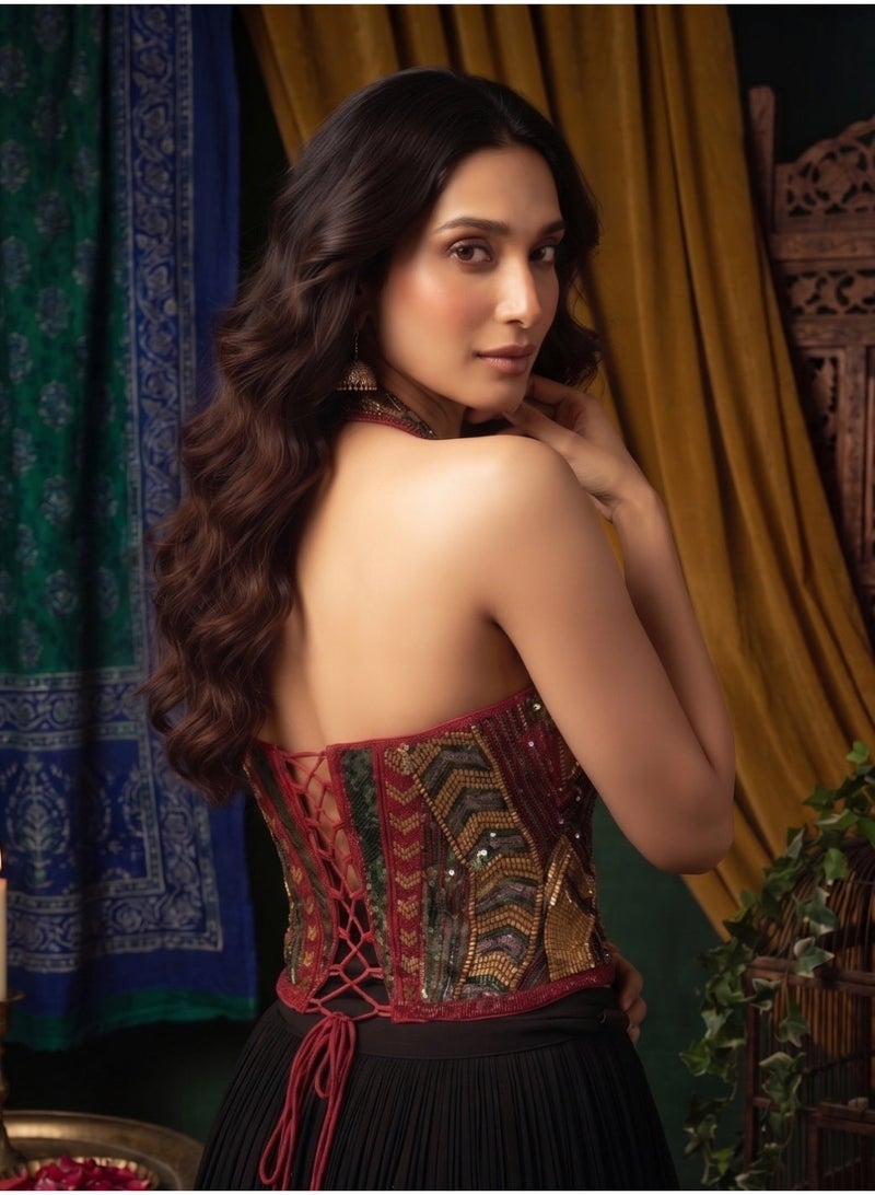 Nool Nora Halter Corset Blouse - Image 4
