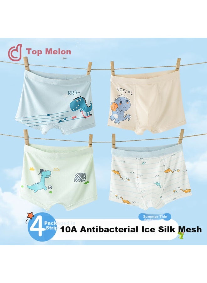 Top Melon Melon Boys' Underwear Boys' Summer Thin Flat-angle Ice Silk Big Kids Little Kids Boys Baby Four-corner Shorts - Image 1