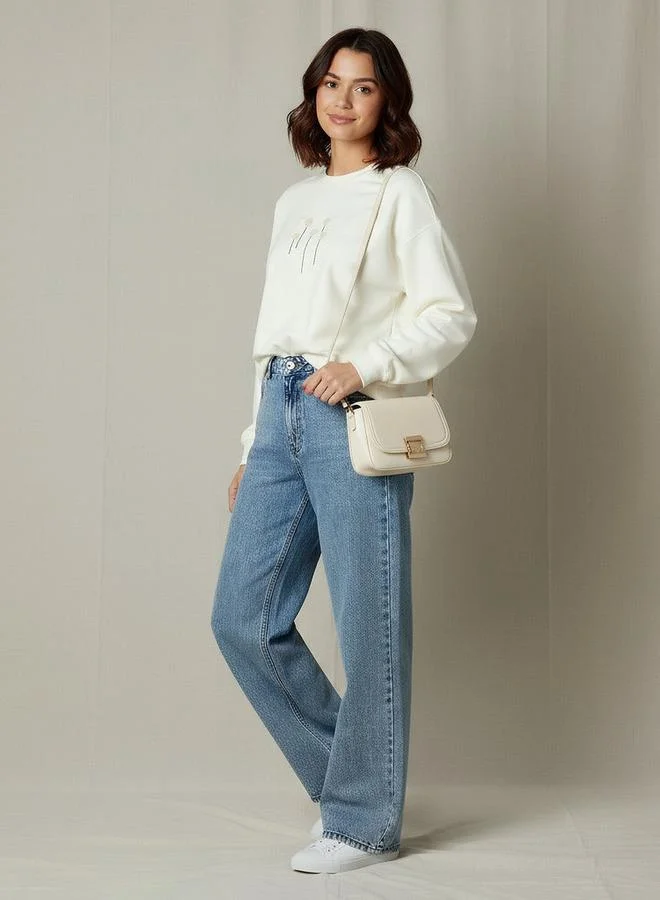 تواكستريمز سويت شيرت  بقصة عادية مع تطريز