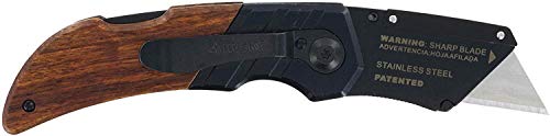 Husky 97211 Wood Handled Folding Sure-Grip Lock Back Utility Knife w/ 1 Disposable Blade Included - Image 2