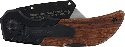 Husky 97211 Wood Handled Folding Sure-Grip Lock Back Utility Knife w/ 1 Disposable Blade Included - Image 4