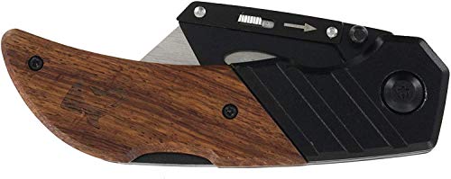 Husky 97211 Wood Handled Folding Sure-Grip Lock Back Utility Knife w/ 1 Disposable Blade Included - Image 3