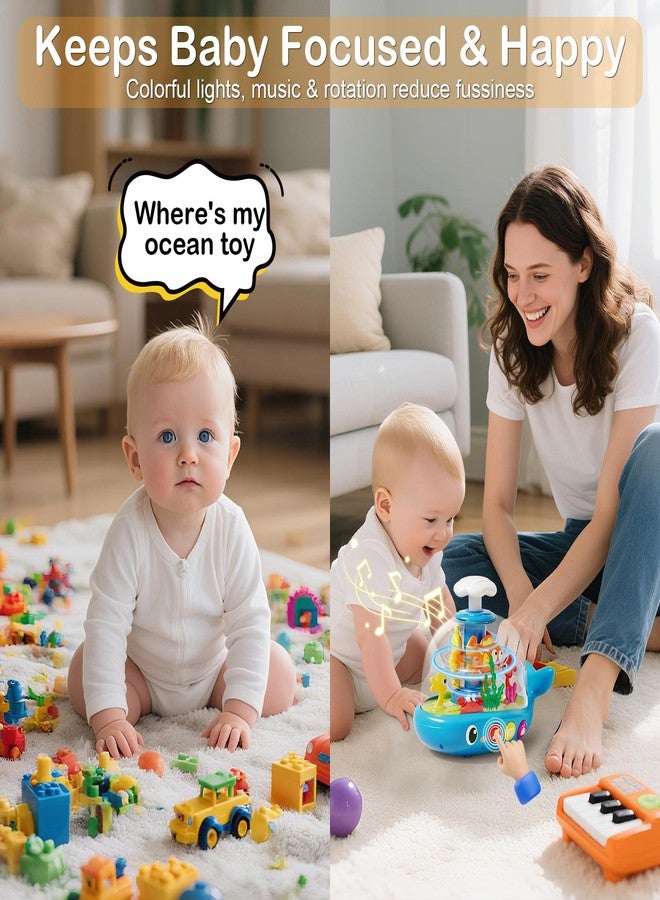Toylfort Whale Sensory Spinner Toy for Baby: Light Up Rotating Play with Music – Safe ABS Early Learning Educational Toys for 6 Months+ – Christmas Birthday Gift for Boys and Girls - Image 2