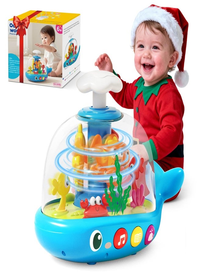 Toylfort Whale Sensory Spinner Toy for Baby: Light Up Rotating Play with Music – Safe ABS Early Learning Educational Toys for 6 Months+ – Christmas Birthday Gift for Boys and Girls - Image 1