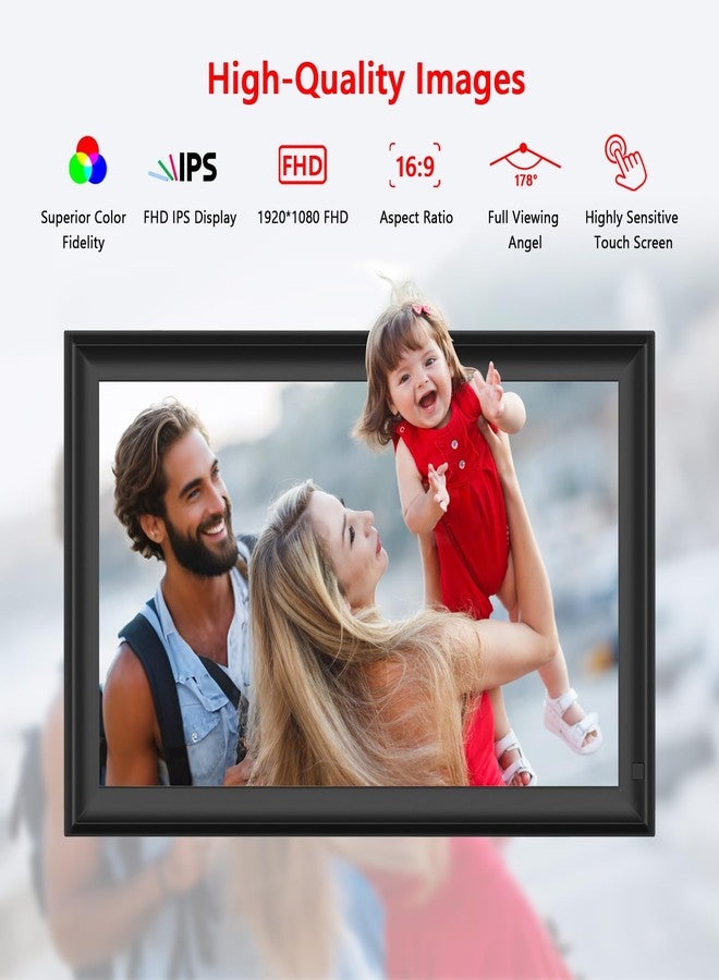 YENOCK Digital Picture Frame,Large 15.6 inch WiFi Frameo Photo Frame 32GB,FHD IPS Touch Screen, Wall-Mounted,Share Photo/Video, Living Room Elderly Parents Birthday - Image 3