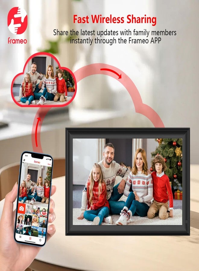 YENOCK Digital Picture Frame,Large 15.6 inch WiFi Frameo Photo Frame 32GB,FHD IPS Touch Screen, Wall-Mounted,Share Photo/Video, Living Room Elderly Parents Birthday - Image 4