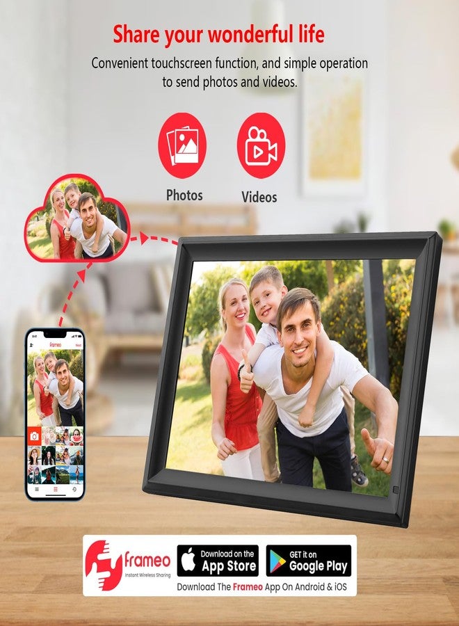 YENOCK Digital Picture Frame,Large 15.6 inch WiFi Frameo Photo Frame 32GB,FHD IPS Touch Screen, Wall-Mounted,Share Photo/Video, Living Room Elderly Parents Birthday - Image 5