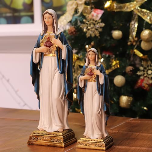 Zayton Virgin Mary Statue Sacred Heart Figure Resin Sculpture Savior Figurine Catholic Religious Gift Home Chapel Decoration - Image 5