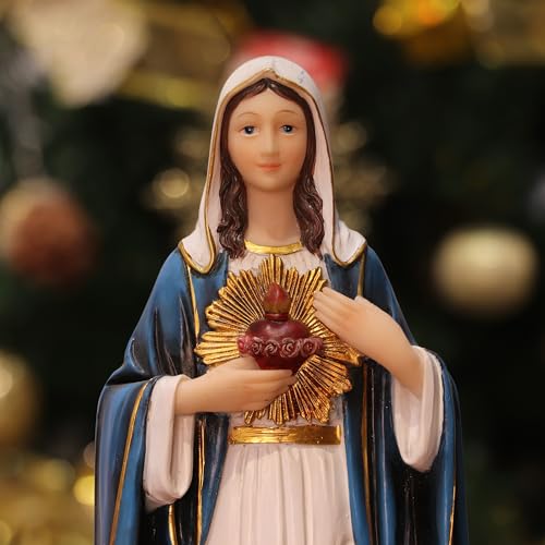 Zayton Virgin Mary Statue Sacred Heart Figure Resin Sculpture Savior Figurine Catholic Religious Gift Home Chapel Decoration - Image 3
