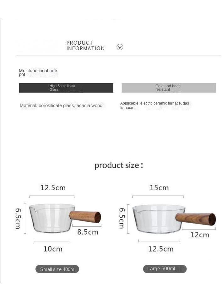 general Heat-resisting Glass Soup Milk Pot Pan Clear - Image 2