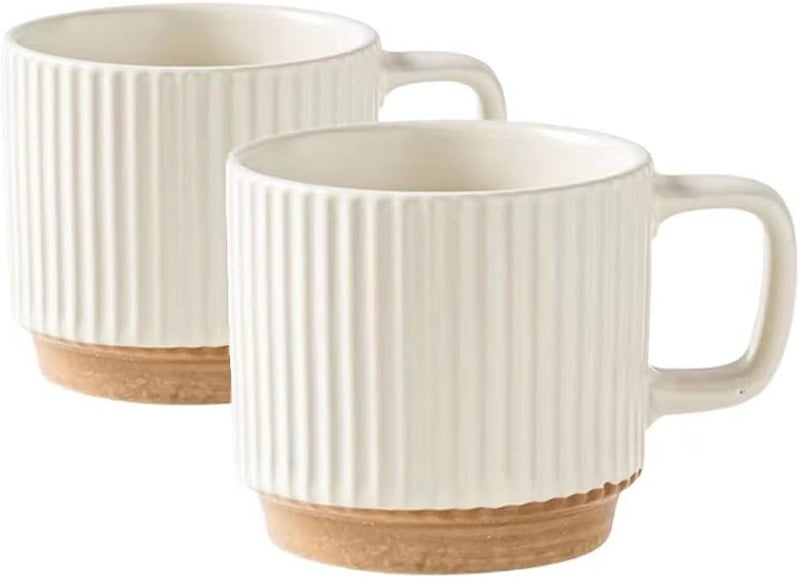CAWEIN Ceramic Mug 2Pcs, Ceramic Coffee Cups,milk cup, Ceramic mugs for home and office,Microwave safe milk coffee cup - Image 1