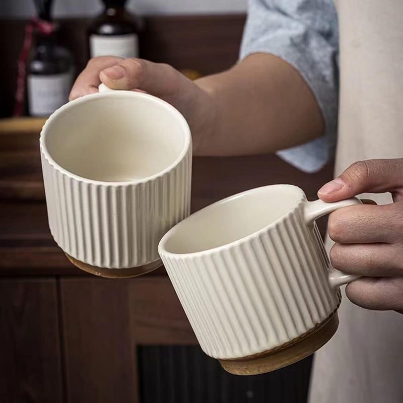 CAWEIN Ceramic Mug 2Pcs, Ceramic Coffee Cups,milk cup, Ceramic mugs for home and office,Microwave safe milk coffee cup - Image 4