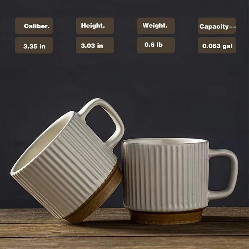 CAWEIN Ceramic Mug 2Pcs, Ceramic Coffee Cups,milk cup, Ceramic mugs for home and office,Microwave safe milk coffee cup - Image 2