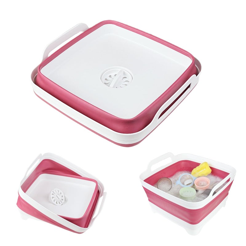 GIMWA Collapsible Wash Basin for Baby Bottles 24 Gallons Portable Dish Basin for RV Camping Sink SpaceSaving Dish Tub For Bottle Washing Viva Magenta - Image 2