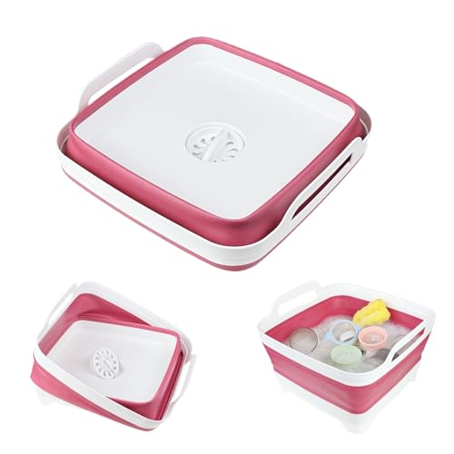 GIMWA Collapsible Wash Basin for Baby Bottles 24 Gallons Portable Dish Basin for RV Camping Sink SpaceSaving Dish Tub For Bottle Washing Viva Magenta - Image 1