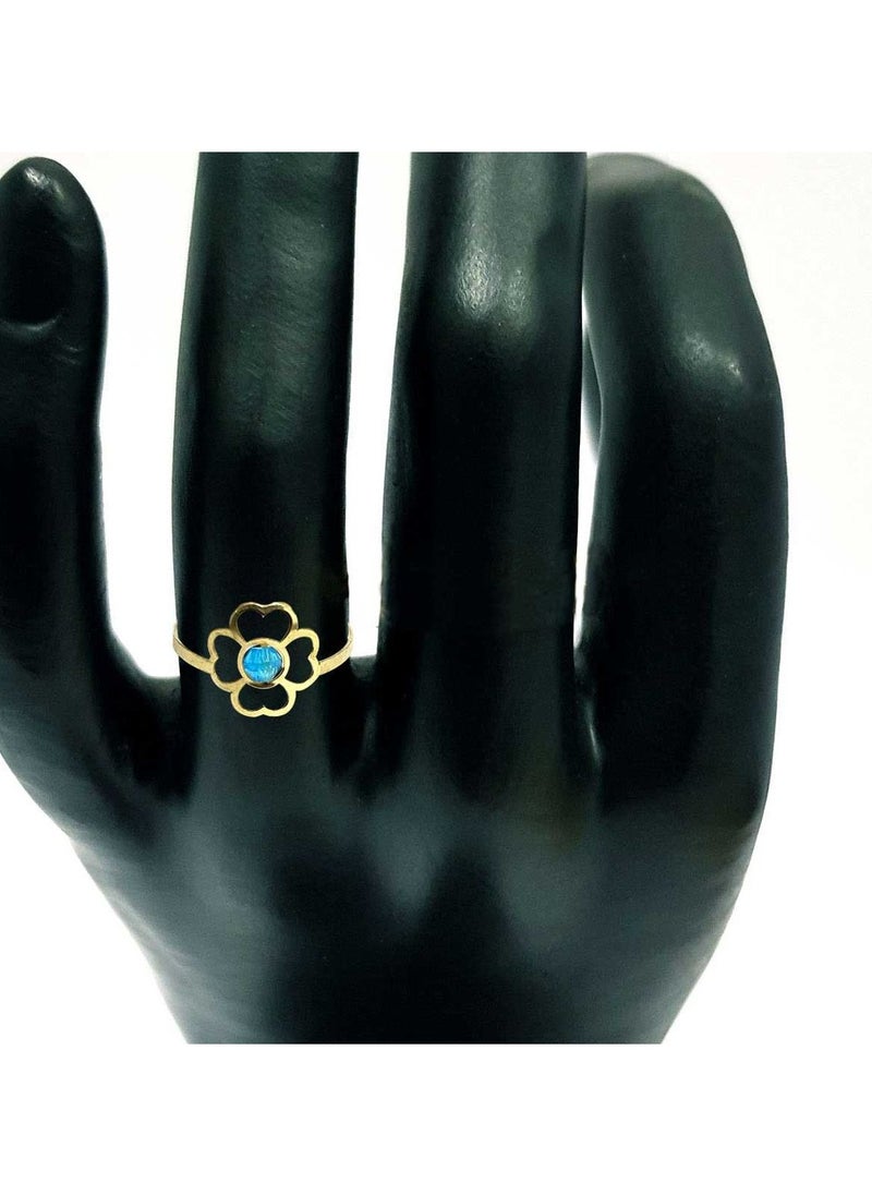 Hamsa.ae - 18K Pure Gold Elegant Flower Design Ring Size 5 - Image 1