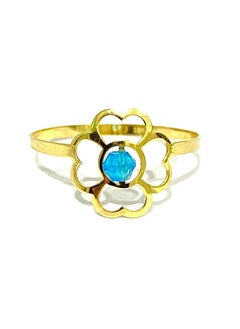 18K Pure Gold Elegant Flower Design Ring Size 5