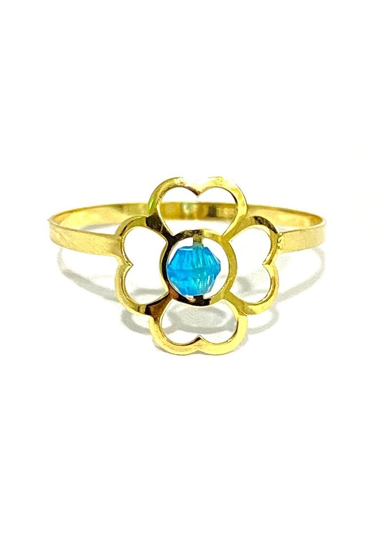 Hamsa.ae - 18K Pure Gold Elegant Flower Design Ring Size 5 - Image 1