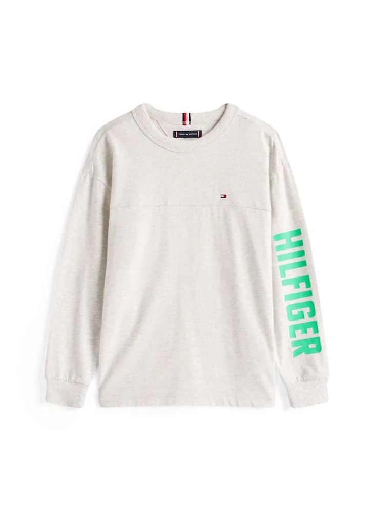 TOMMY HILFIGER Kids Graphic Print Crew Neck Long Sleeve T-Shirt