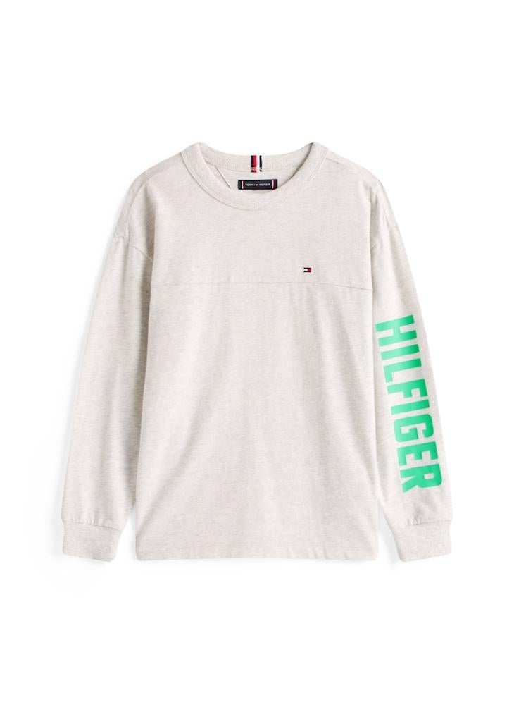 تومي هيلفيغر تيشيرت أطفال بأكمام طويلة وطبعة جرافيك - Image 4