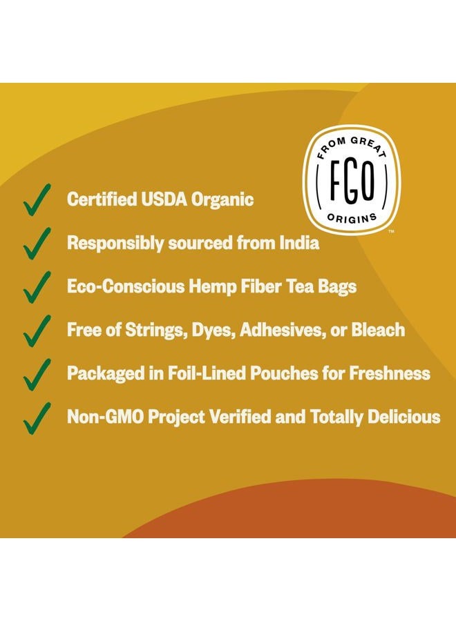 FGO Organic Turmeric and Ginger Tea, Eco-Friendly Tea Bags, 100 Count, Pack May Vary (Pack of 1) - Image 5