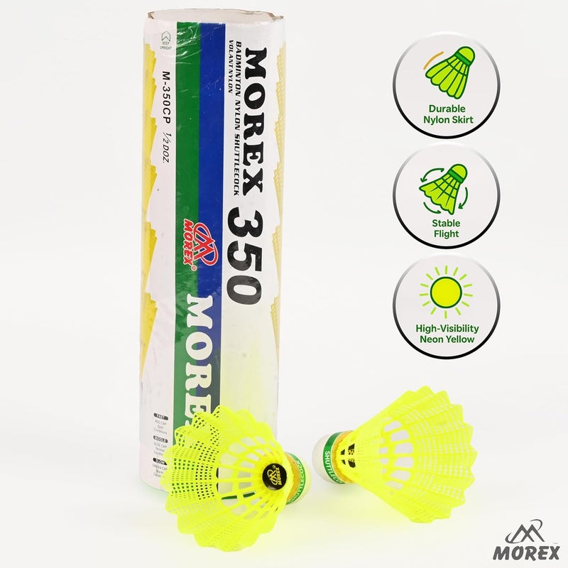 MOVEX Morex Premium Nylon Badminton Shuttlecock [Set of 6] | Lightweight & Durable Cork for Stable Flight & Fast Recovery | Ideal for Indoor & Outdoor Play | High-Performance Shuttlecocks - Image 2