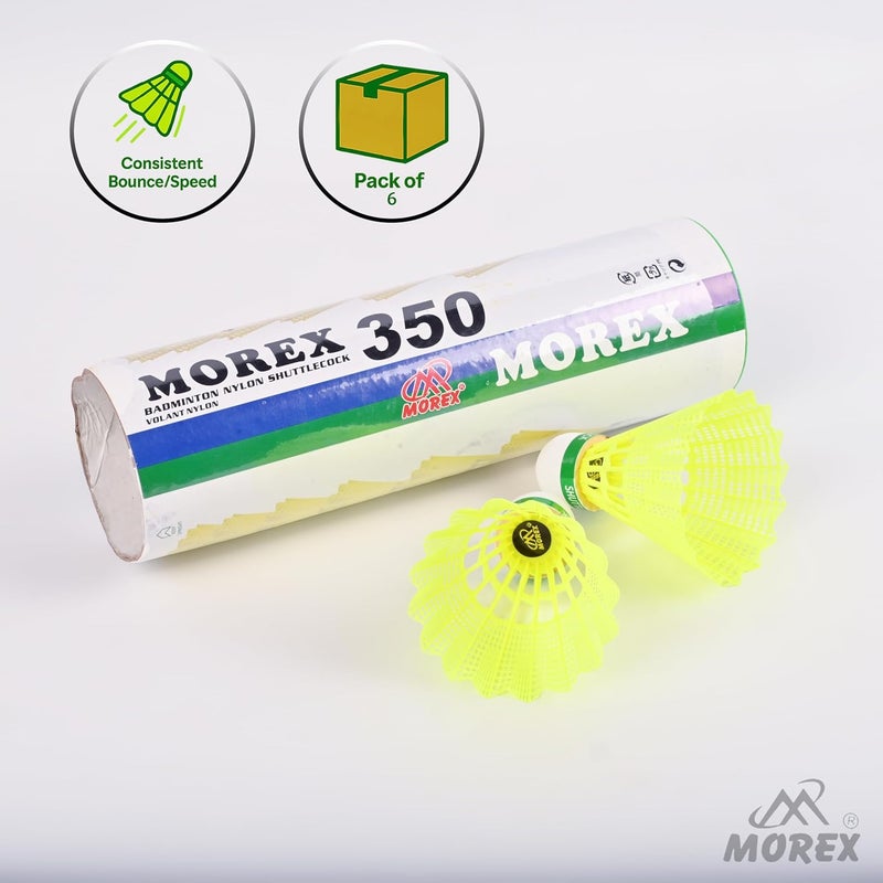 MOVEX Morex Premium Nylon Badminton Shuttlecock [Set of 6] | Lightweight & Durable Cork for Stable Flight & Fast Recovery | Ideal for Indoor & Outdoor Play | High-Performance Shuttlecocks - Image 4