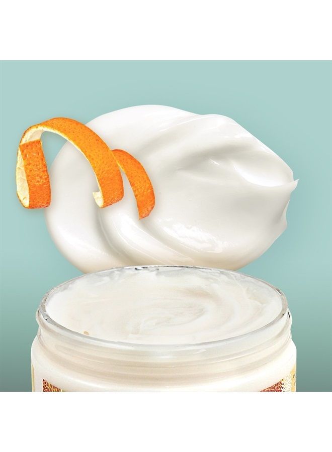 زبدة الجسم بفيتامين C - كريم مرطب للجسم مع زبدة الشيا - كريم زبدة الجسم المضاد للشيخوخة لبشرة ناعمة وطرية - كريم غير دهني مع قشر الحمضيات - 452 جرام / 16 أونصة