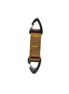 Tactical Nylon Strap Backpack Carabiner Double Point Triangle Multipurpose Khaki