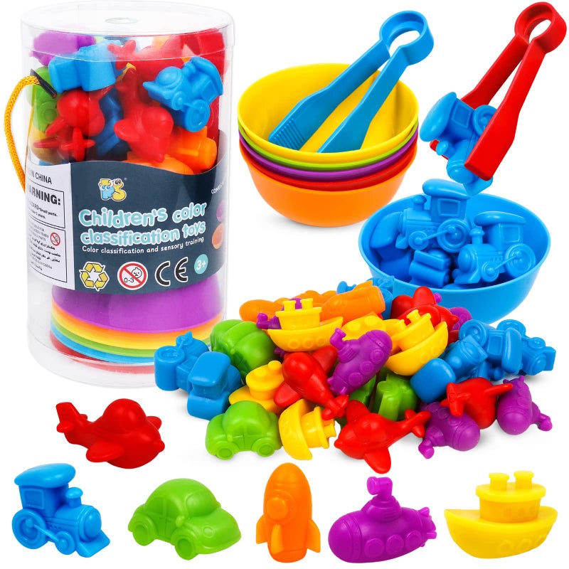 NAODONGLI Counting Transport Matching Game with Rainbow Bowls,Color Sorting & Sensory Training Montessori Preschool Education Learning Fine Motor Skills Easter Gifts for 3 4 5 Years Old Boys Girls - Image 1