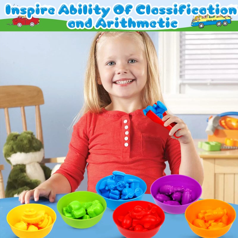 NAODONGLI Counting Transport Matching Game with Rainbow Bowls,Color Sorting & Sensory Training Montessori Preschool Education Learning Fine Motor Skills Easter Gifts for 3 4 5 Years Old Boys Girls - Image 2