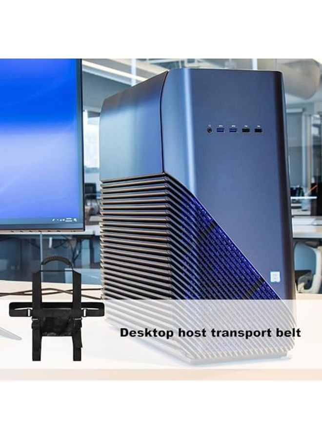 Adjustable Desktop Computer Tower Carrier Harness Portable Travel Holder Black - Image 3