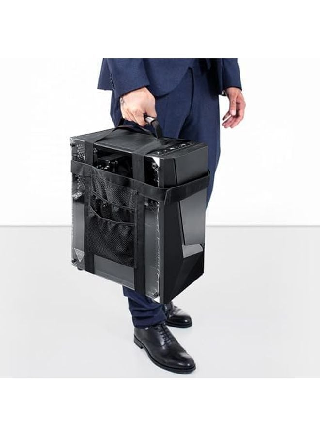 Adjustable Desktop Computer Tower Carrier Harness Portable Travel Holder Black - Image 5