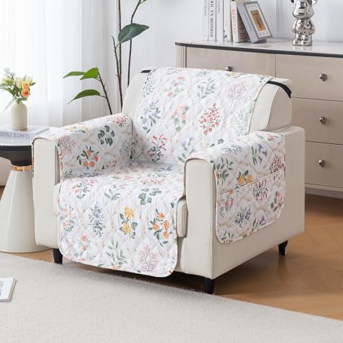 House of Quirk 'Mughal Series' Anti-Slip Sofa Cover Mat with Pocket | Polyester Couch Protector for Pets, Kids & Spills (Gulshan Sky, 180x60cm, One Seater) - Image 1