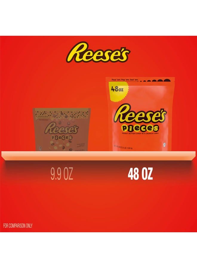 REESE'S PIECES Chocolate Peanut Butter Candy, 48 Ounce Bag - Image 4
